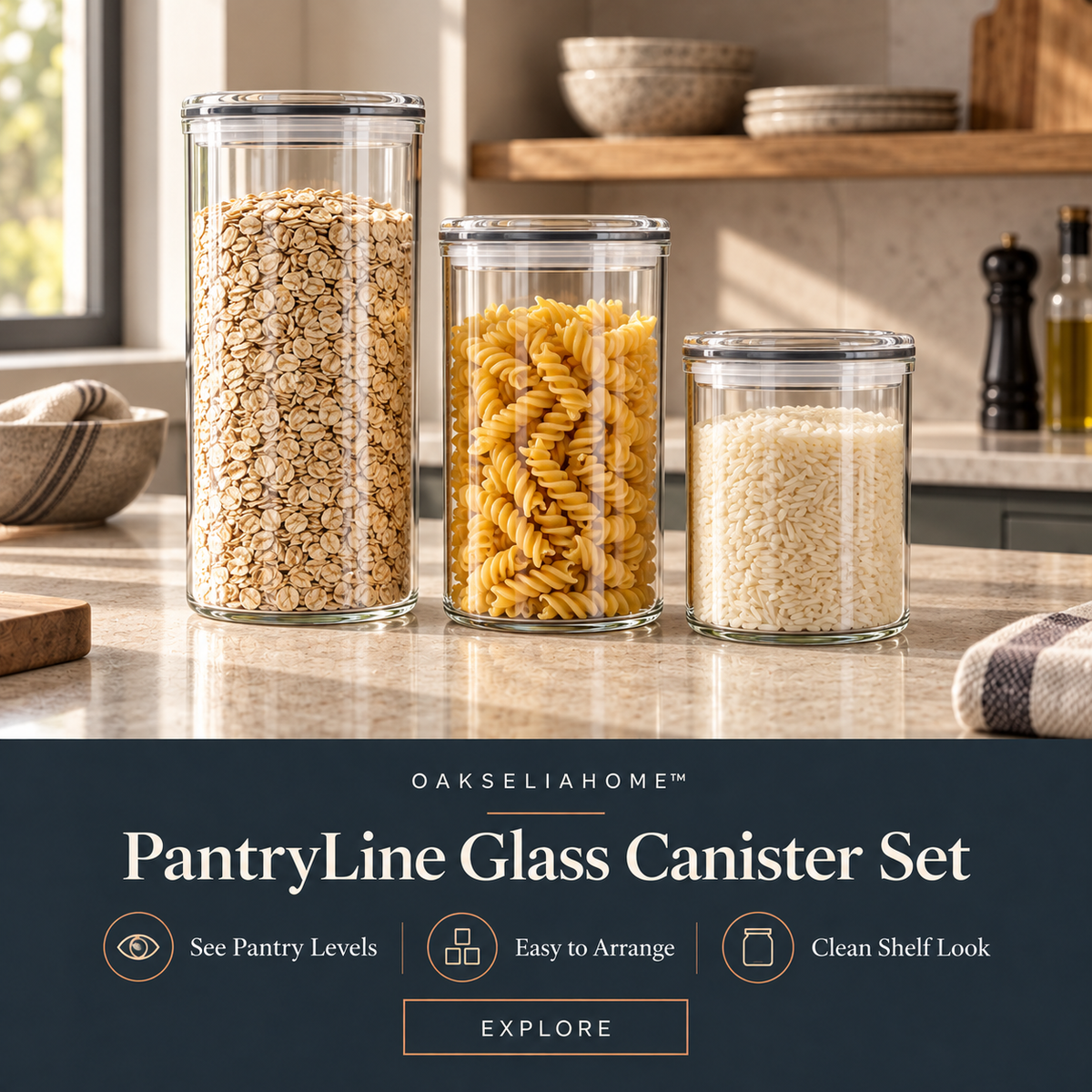 PantryLine Glass Canister Set