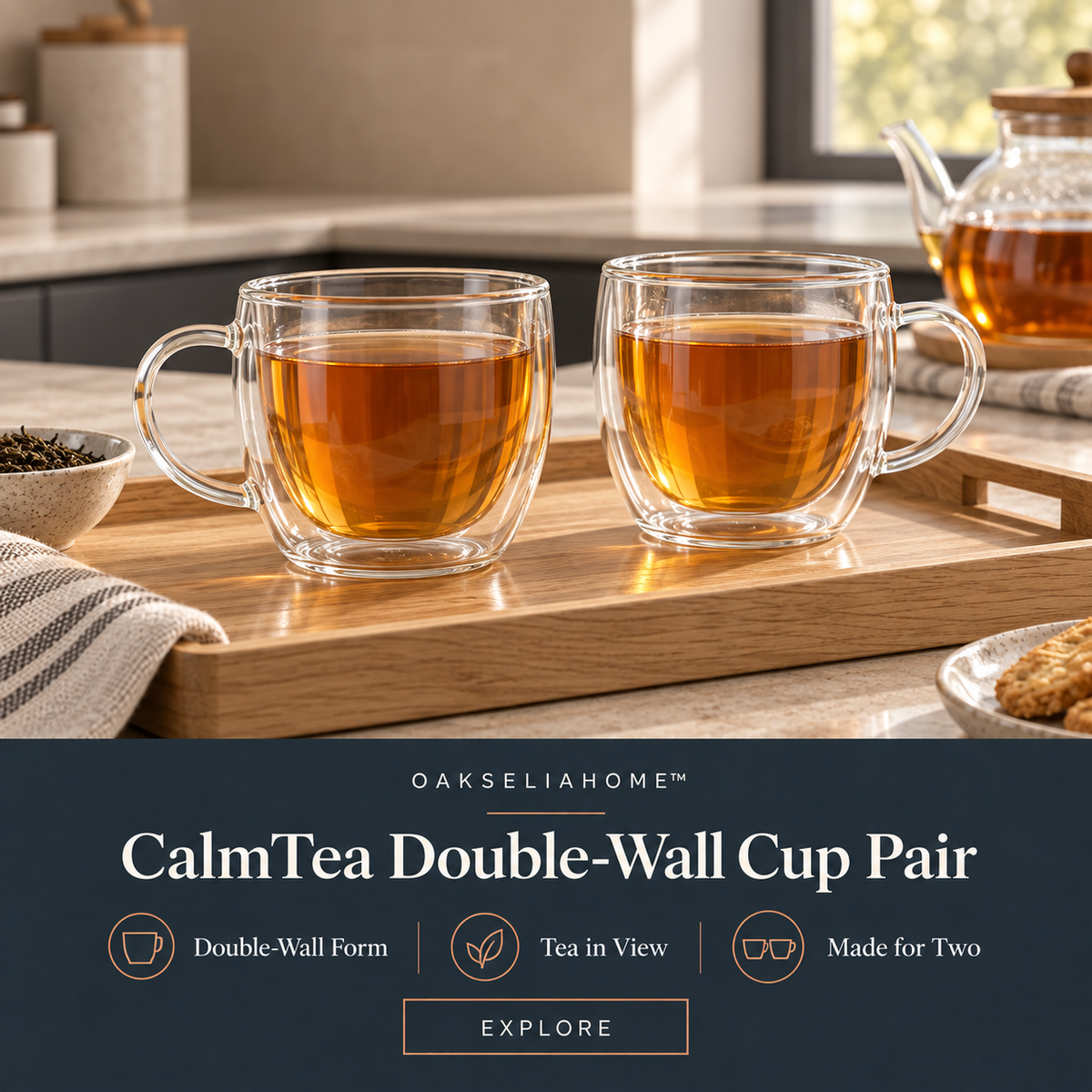 CalmTea Double-Wall Glass Cup Pair