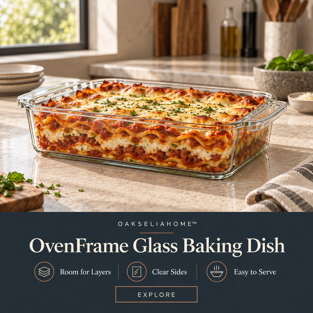 OvenFrame Rectangular Glass Baking Dish