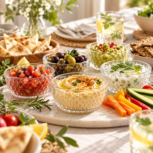 OAKSELIAHOME™ DineDots Glass Dip Bowl Set