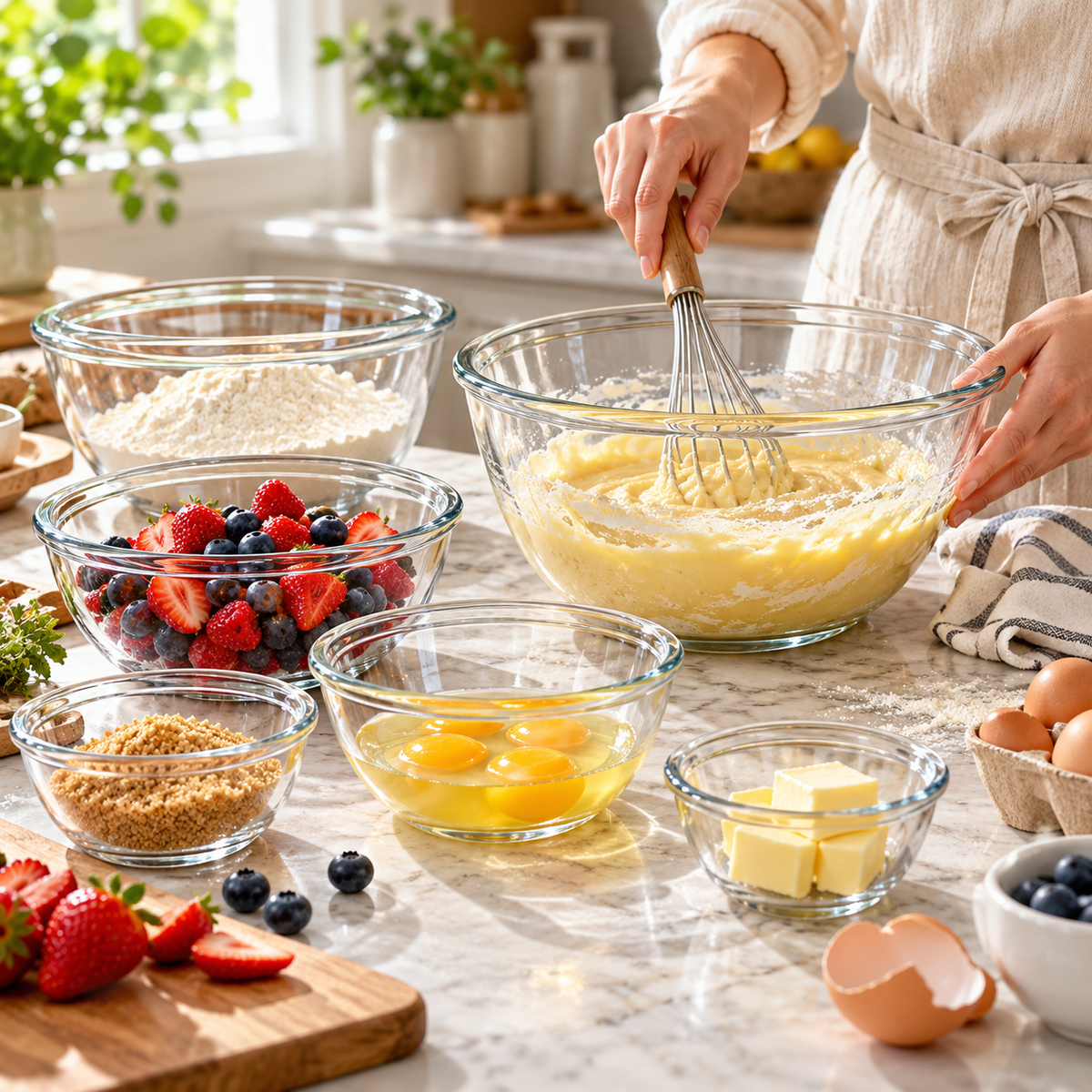 OAKSELIAHOME™ MixNest Glass Mixing Bowl Set