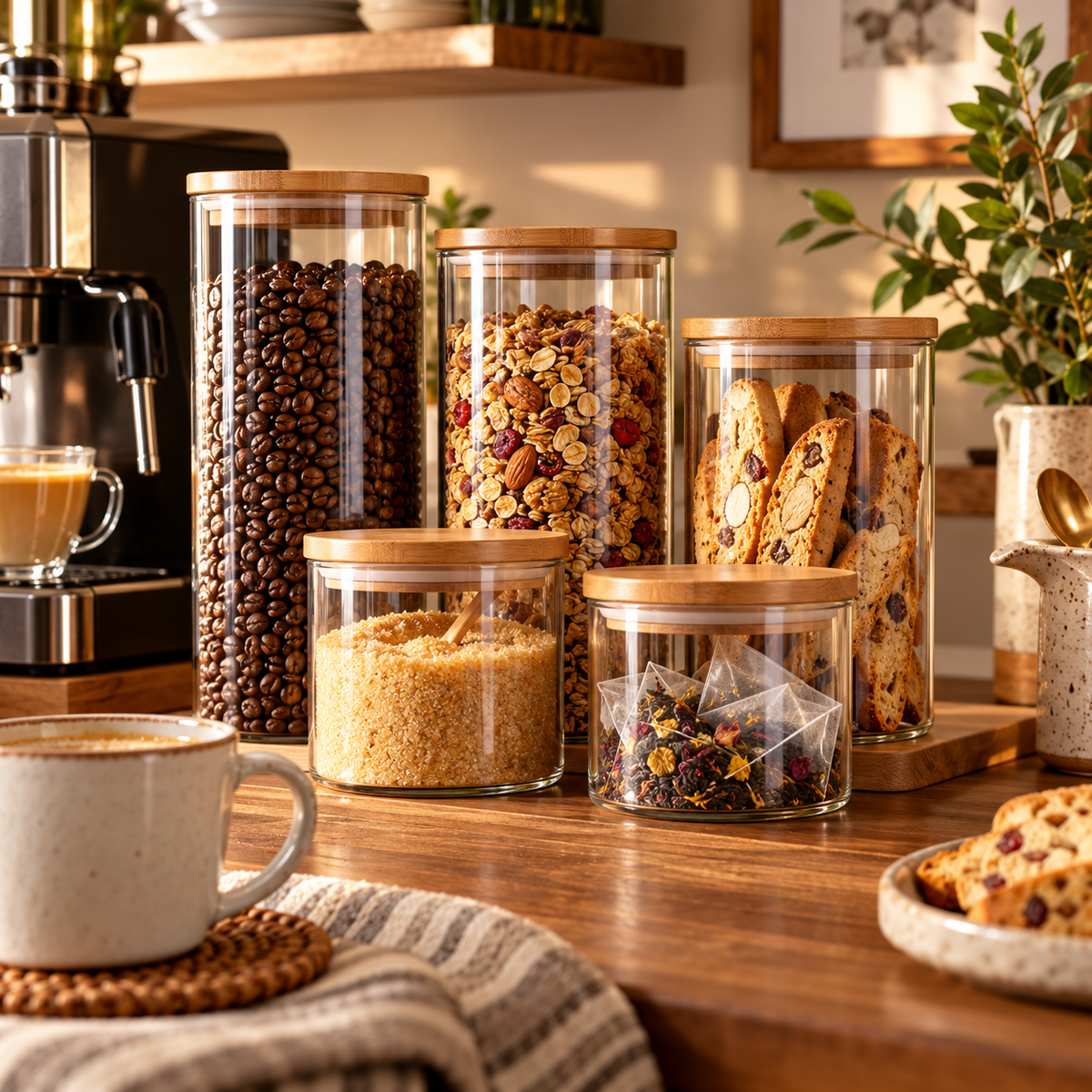 OAKSELIAHOME™ PantryLine Glass Canister Set