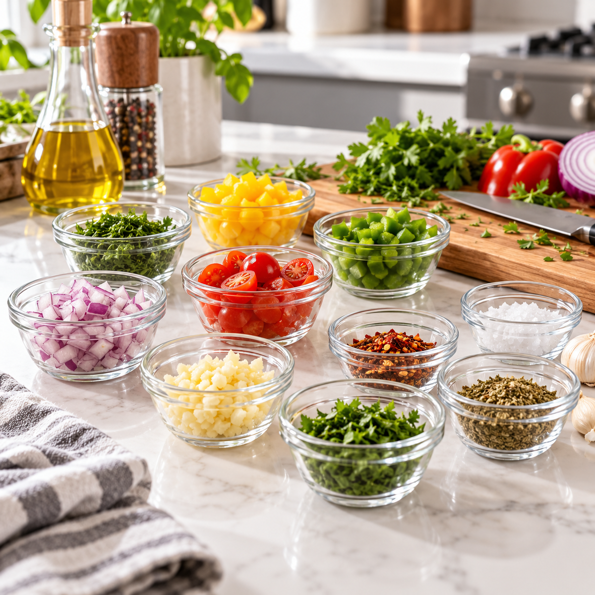 OAKSELIAHOME™ PortionArc Mini Glass Prep Bowls