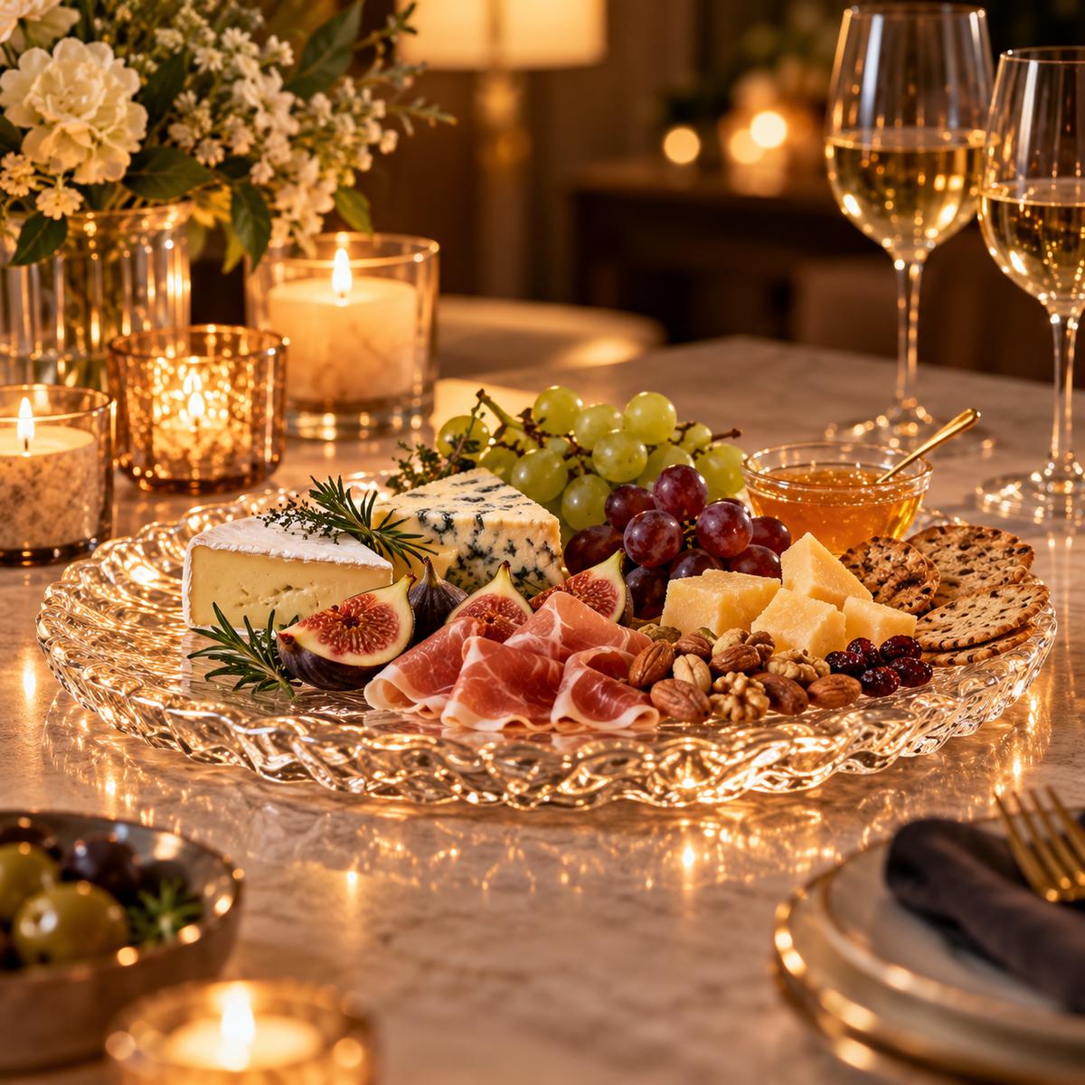 OAKSELIAHOME™ TableGlow Glass Serving Platter